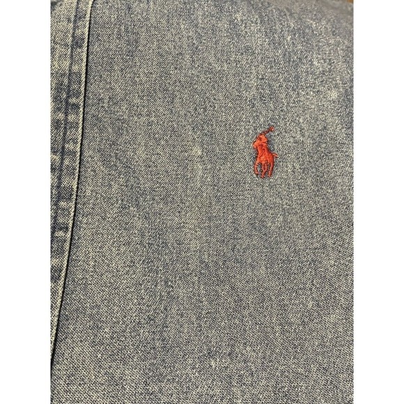 RALPH Lauren Shirt Blaire Cotton Men’s Denim Shirt Size XL Blue Long Sleeve - Picture 8 of 8